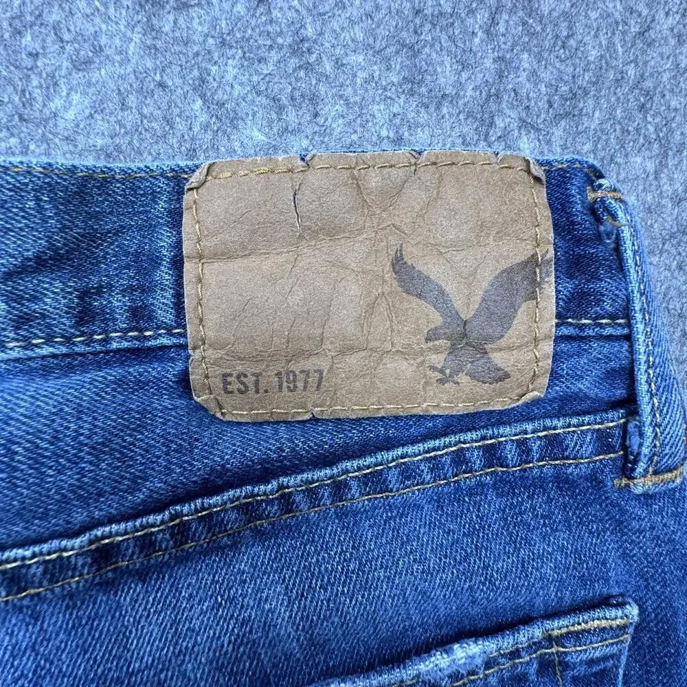 American Eagle Outfitters Shorts Mens 33 Blue Denim Bermuda Distressed Cutoff